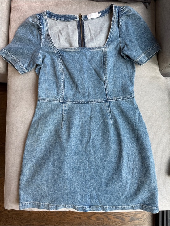 Boyish Dresses & Skirts - BOYISH Denim Square-Neck Mini Distressed Soft Dress in Light Blue 10 Revolve